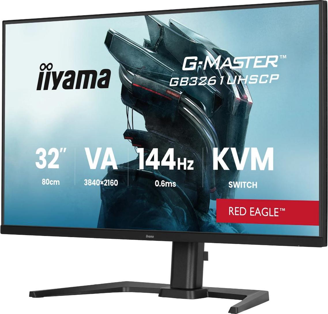 Iiyama G-Master GB3261UHSCP-B1 Red Eagle, Gaming-Monitor - (80 cm (31.5 Zoll), schwarz (matt), UltraHD/4K, VA, HDMI, DP, USB-C, USB-Hub, KVM, 144Hz Panel) [Energieklasse F] (GB3261UHSCP-B1) (B-Ware)