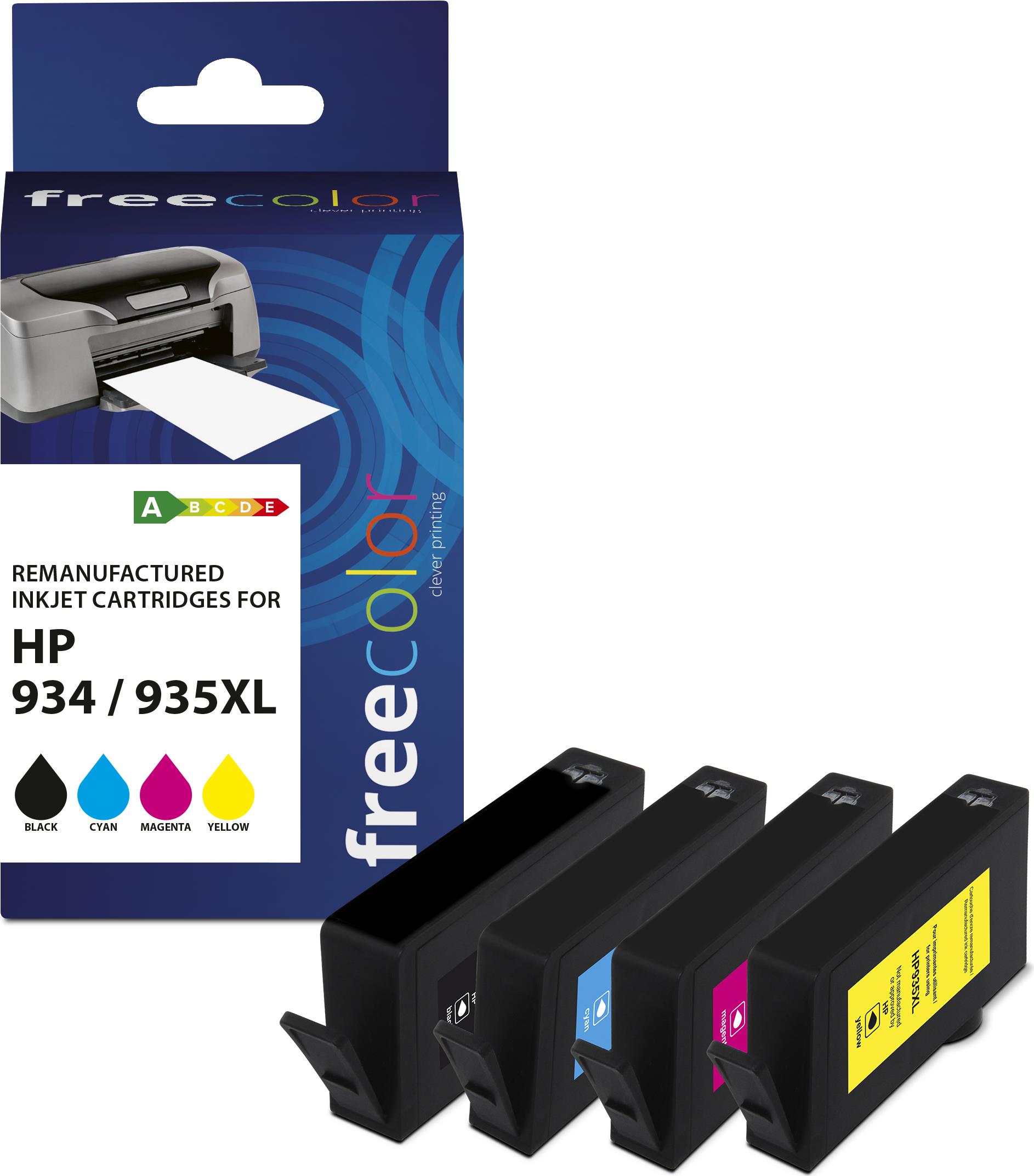 Freecolor K10356F7 Tintenpatronen Kompatibel High Yield 4er-Pack Schwarz Cyan Magenta Gelb