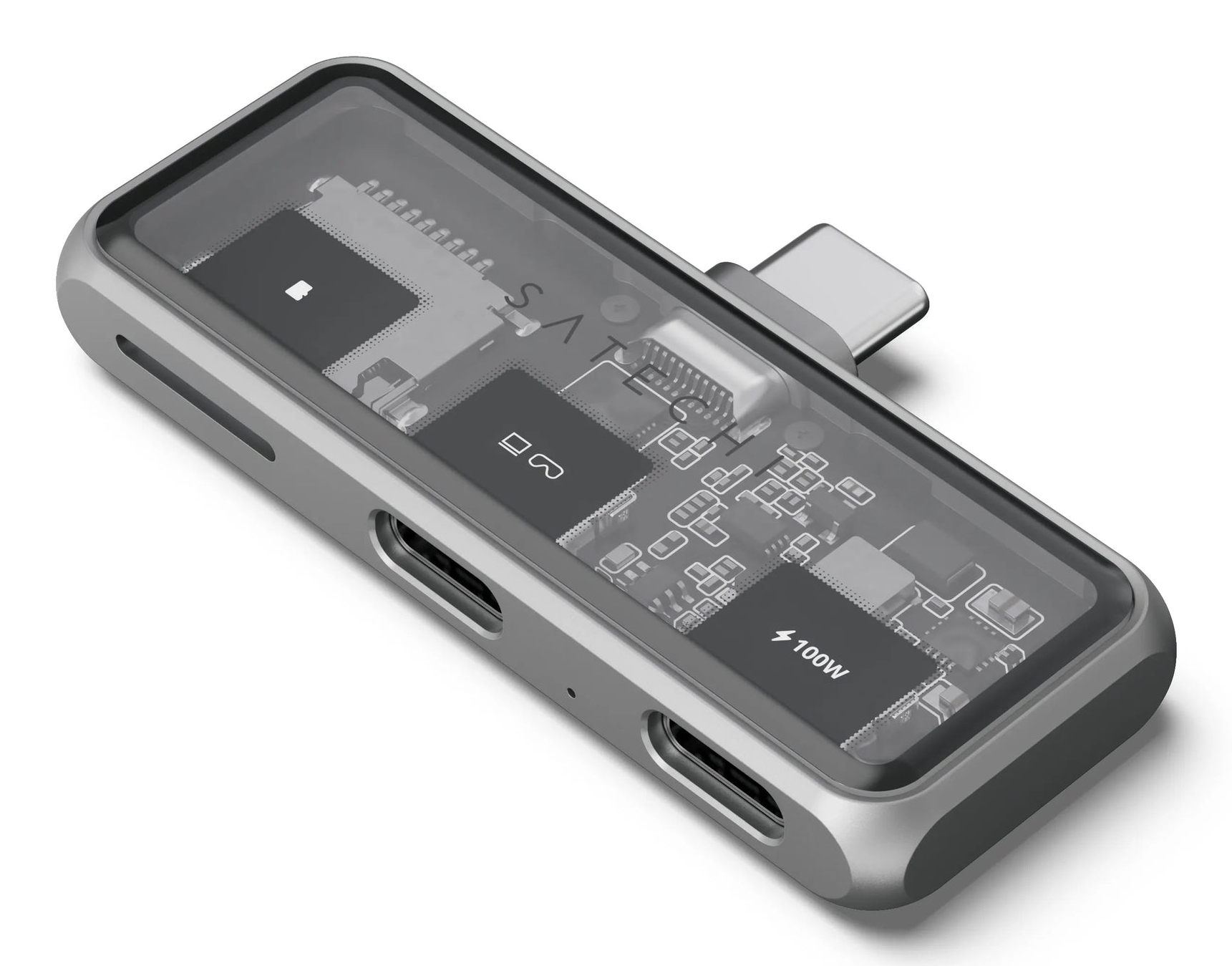 Satechi Mobile XR Hub USB-C Dockingstation mit MicroSD-Kartenleser 100 W PD Space-grau