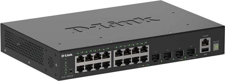 D-Link DGS-1530-20 Smart Managed Switch 16x Gigabit Ethernet, 4x 10G SFP+, 1x USB 2.0, 1x Konsolen-Port (DGS-1530-20/E)