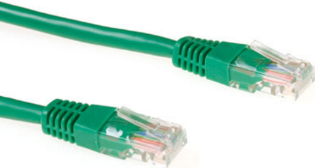 EWENT Green 1.5 meter U/UTP CAT5E CCA patch cable with RJ45 connectors