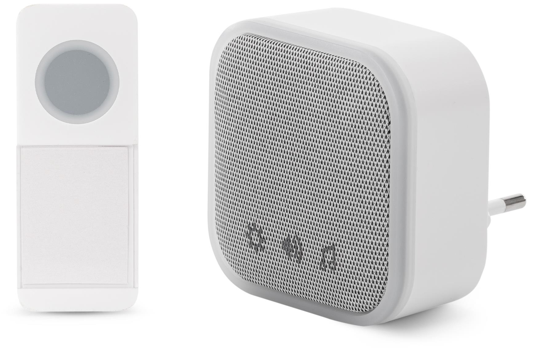 ENTAC Türklingel Kabellos AC Plug-in IP44 150 m Reichweite Weiß