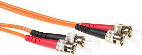 ACT 1.5 meter LSZH Multimode 50/125 OM2 fiber patch cable duplex with ST connectors. St/st 50/125 dup om2 1.50m (RL1551)