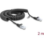 Delock RJ50 Spiralkabel Stecker zu Stecker 2 m schwarz (91235)