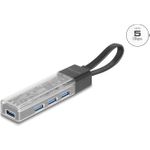 Delock 4 Port USB Hub 5 Gbps mit Typ-A oder Type-C Anschluss in transparentem (64335)