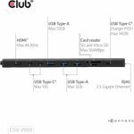 Club 3D Tragbare Docking USB-C ->2xUSB-C/3xUSB-A/HDMI/SD 140W retail (CSV-2550)