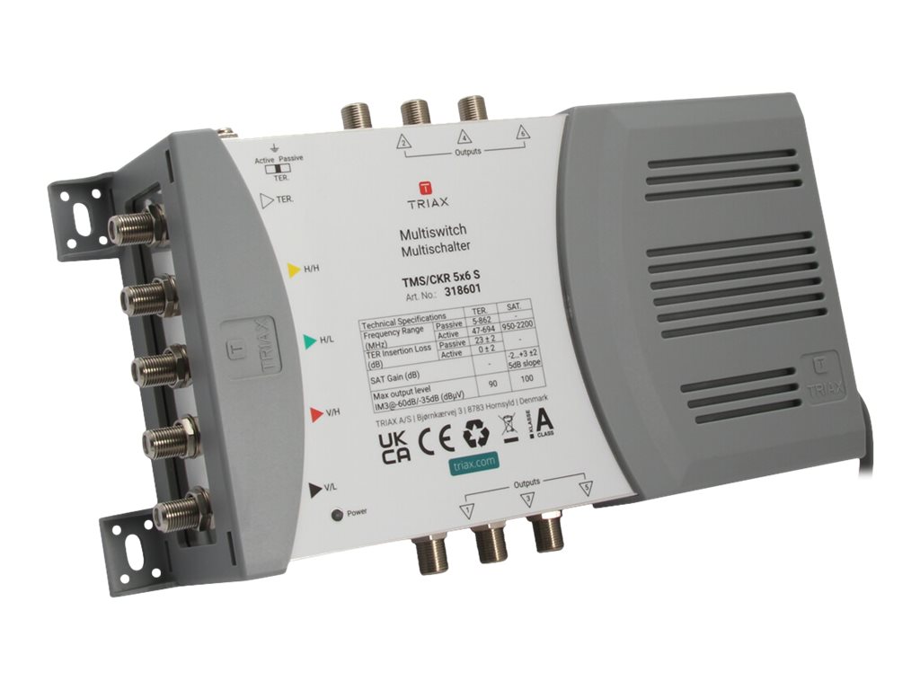 Triax TMS/CKR 5x6 S Multischalter 5 Eingänge / 6 Ausgänge, Grau/Weiß