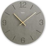Hama Wanduhr Kreta, Quarzuhr, analog, MDF, eingravierte Ziffern, Ø 30 cm, Grau (00185881)