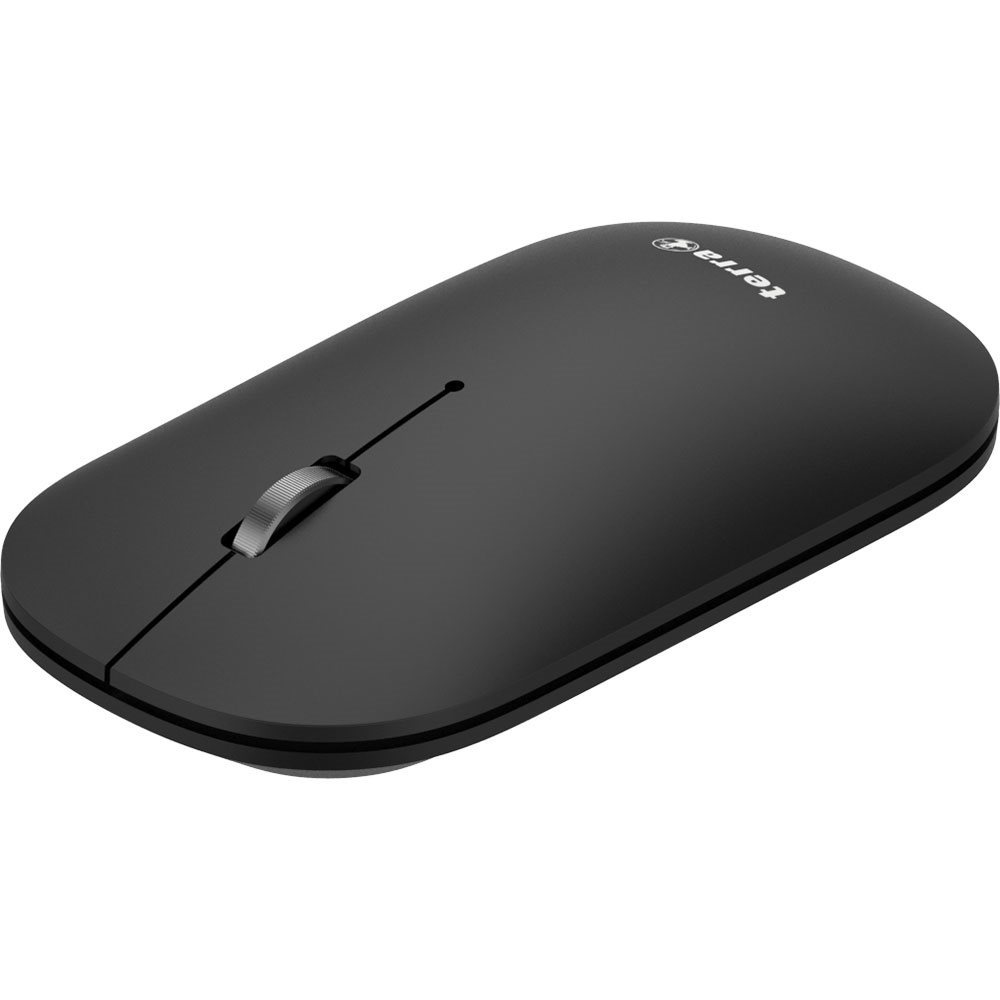 TERRA NBM1000B Kabellose Maus RF Wireless + Bluetooth Optisch 4000 DPI Schwarz