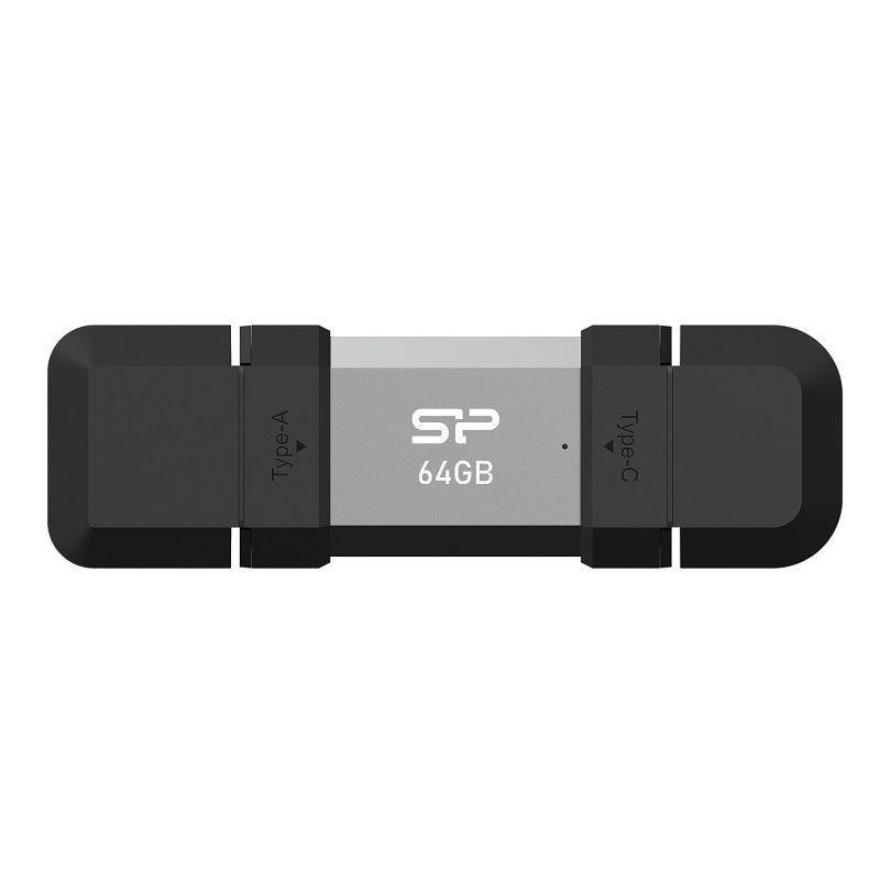 Silicon Power Mobile C51 USB-Stick 64 GB USB 3.2 Gen 1 Typ-A / Typ-C Schwarz, Silber