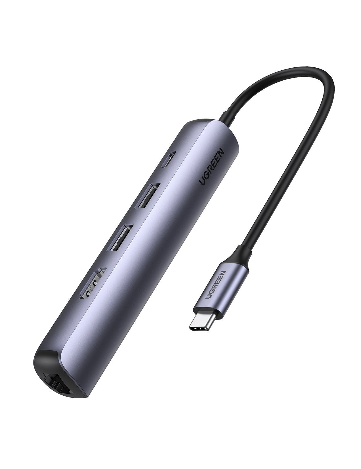 Ugreen 10919 USB-C Hub 5-in-1 Dockingstation HDMI 1GbE Power Delivery 87 W Schwarz