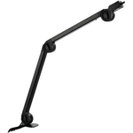 Cherry MA 6.0 UNI USB HUB Mikrofonarm für alle UM Mikrofone Aluminium in Schwarz mit Tischklemme (max. 60 mm), USB-Hub mit zwei Anschlüssen (5V/2A), frei einstellbare Winkel, integriertes 2.5m langes USB-Kabel, 3/8“ Gewindeanschluss mit beiliegendem 3/8“ auf 5/8“ Adapter, max. 800g, inkl. USB-A auf USB-B, Mini-USB (JA-0850)