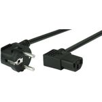 Netzanschlusskabel, Schukostecker / Kaltgerätebuchse abgewinkelt, schwarz, 3.0 m Netzanschlusskabel für Deutschland, Frankreich, Belgien... (808211)
