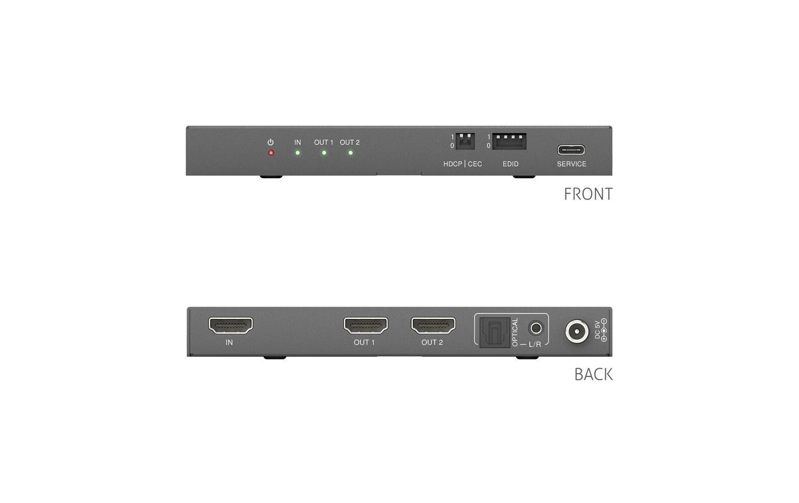 PureLink PureTools PT-SP-HD12-48G HDMI 2.1 Splitter 1x2 8K 60Hz 4:2:0 48 Gbps Schwarz