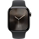 Apple Watch Series 10 GPS + Cellular 42mm Slate Titanium Case mit Black Sport Band - S/M (MWXG3QF/A) (B-Ware)