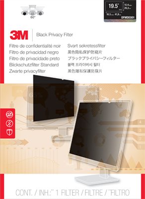 3M Privacy Filter 19,5W - Bildschirmfilter - 49,5 cm Breitbild (19.5" Breitbild) - Schwarz (7100083288)