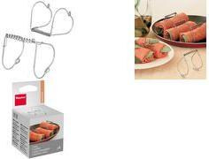 metaltex Rouladenklammer, Edelstahl, 4er Set spülmaschinengeeignet, Maße: (B)63 x (T)110 x (H)63 mm - 1 Stück (200450010)