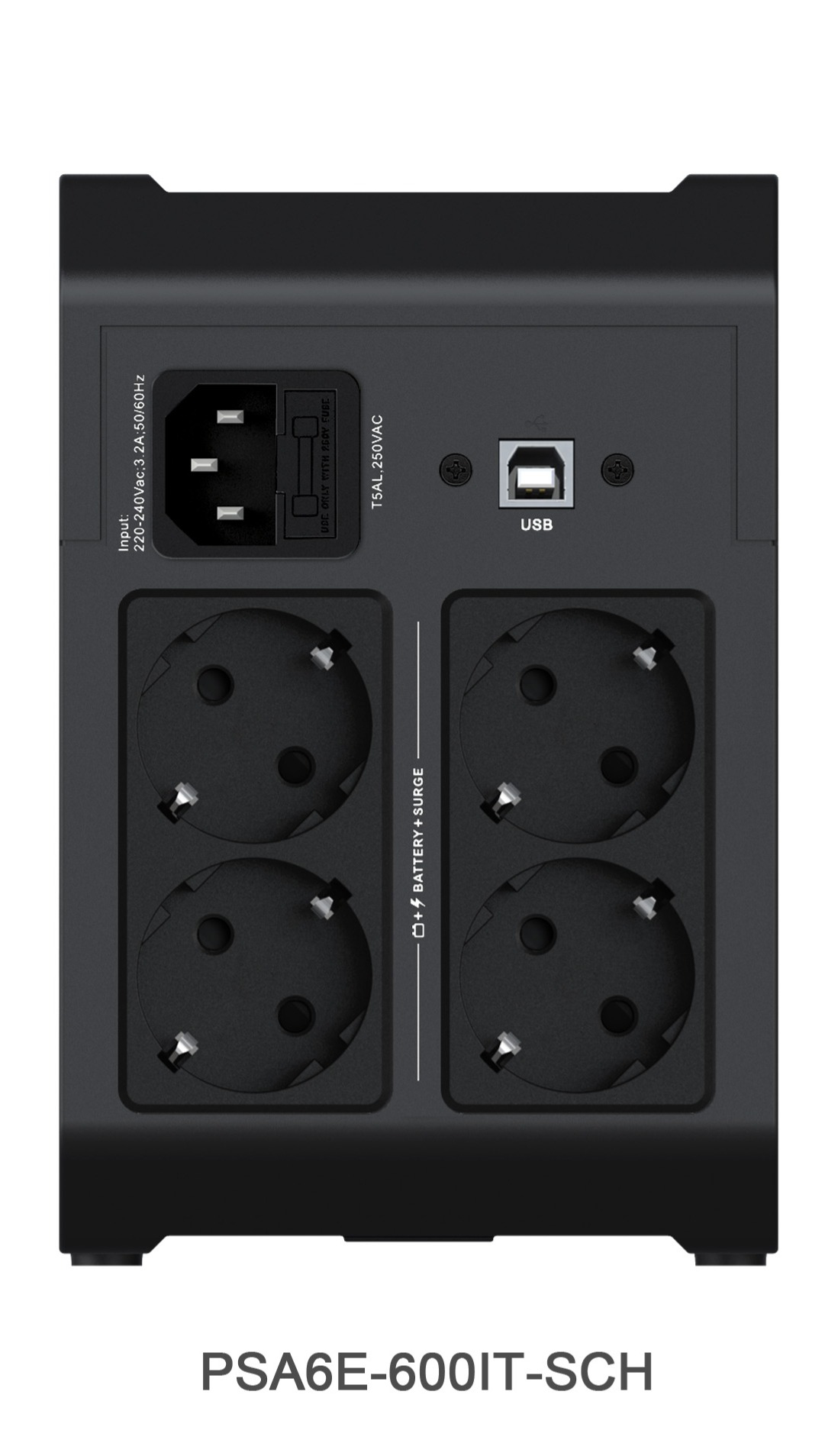 Vertiv Essentials PSA6E-600IT-SCH USV 600 VA 315 W Line-Interaktiv Schwarz