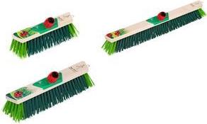 Peggy Perfect Besen "Käfer", Holz natur, Breite: 380 mm robuster Holzkörper, mit Marienkäfer-Motiv, grüne PET/ - 1 Stück (71405)