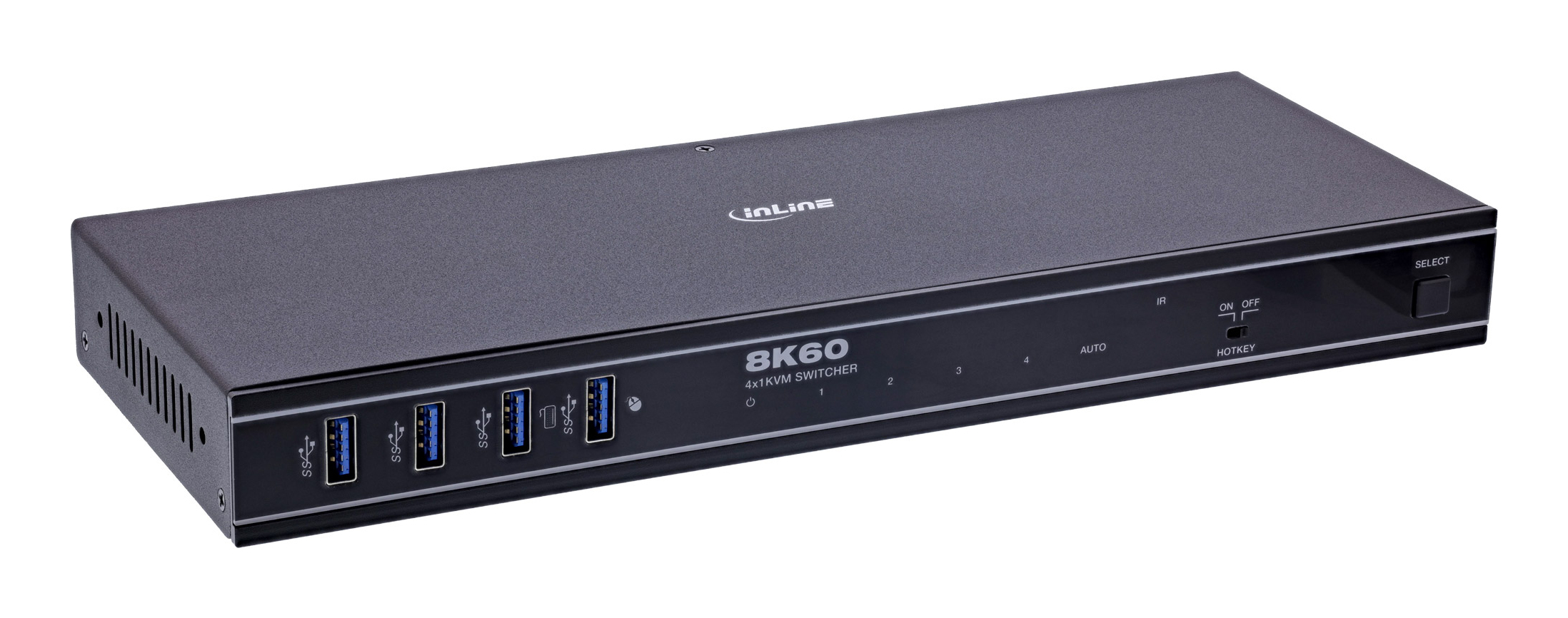 InLine 57885D KVM-Switch 4-Port HDMI 8K Ultra HD USB 3.0 Schwarz