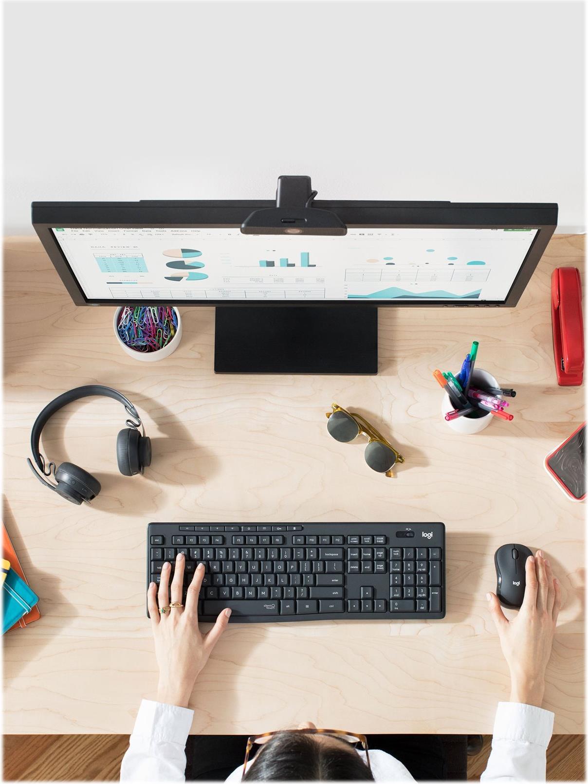 Logitech MK295 Silent Tastatur-und-Maus-Set kabellos 2.4 GHz Graphite