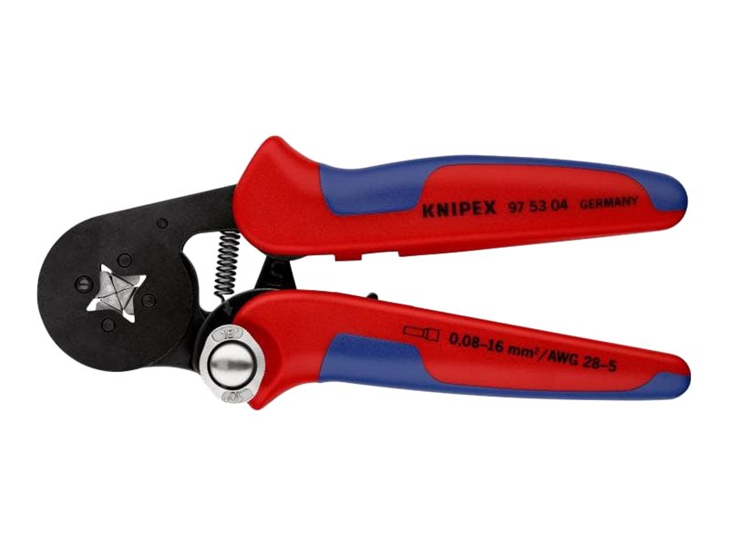 Knipex KNIPEX 97 53 04 Selbsteinstellende Crimpzange für Aderendhülsen Schwarz, Blau, Rot