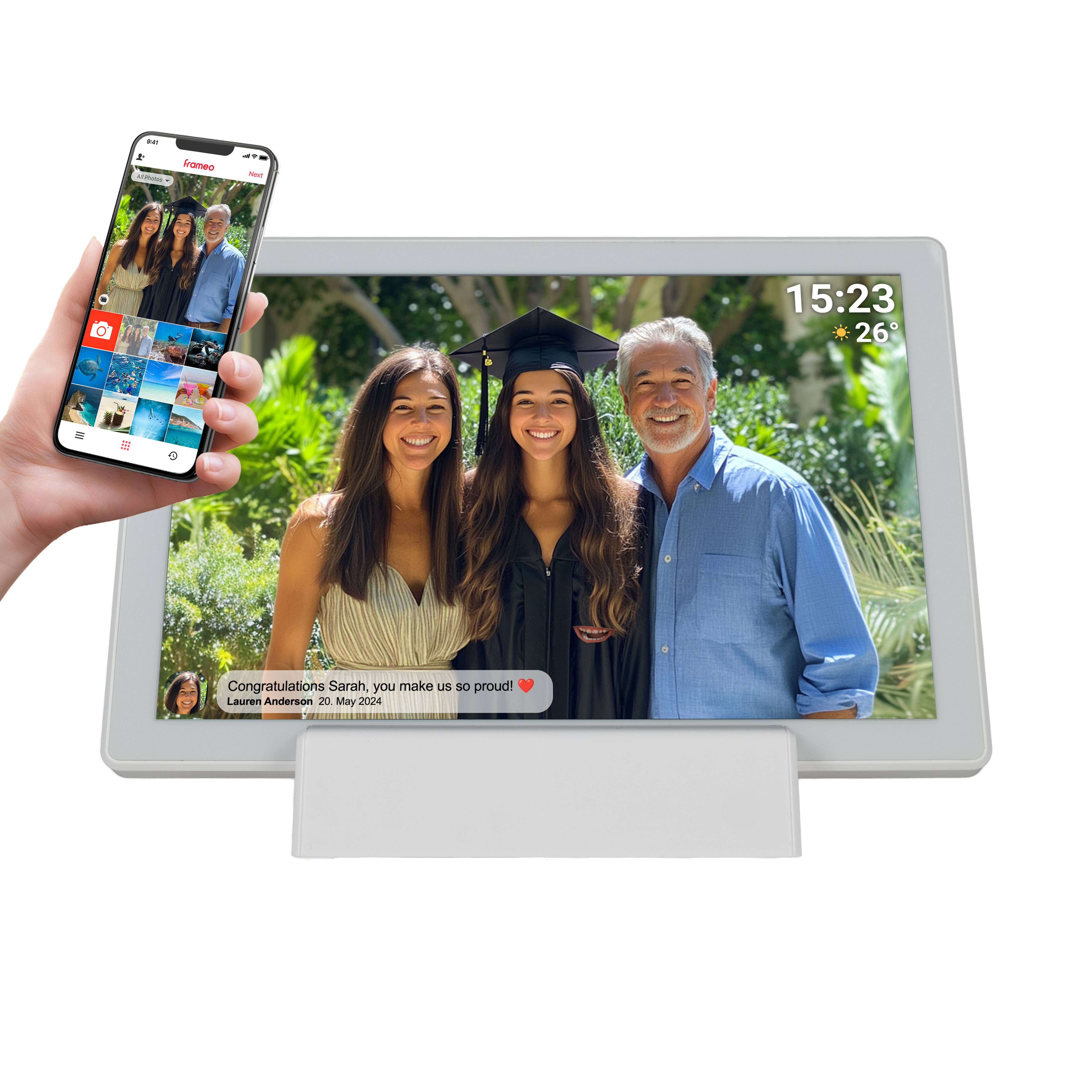 DENVER Frameo PFF-1070W 10.1" 1 GB RAM 16 GB Digitaler Bilderrahmen Weiß