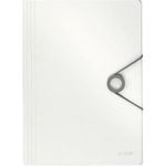 LEITZ Eckspannermappe Solid, DIN A4, PP, weiß mit 3 seitlichen Schutzklappen, innen grau, - 1 Stück (4563-10-01)