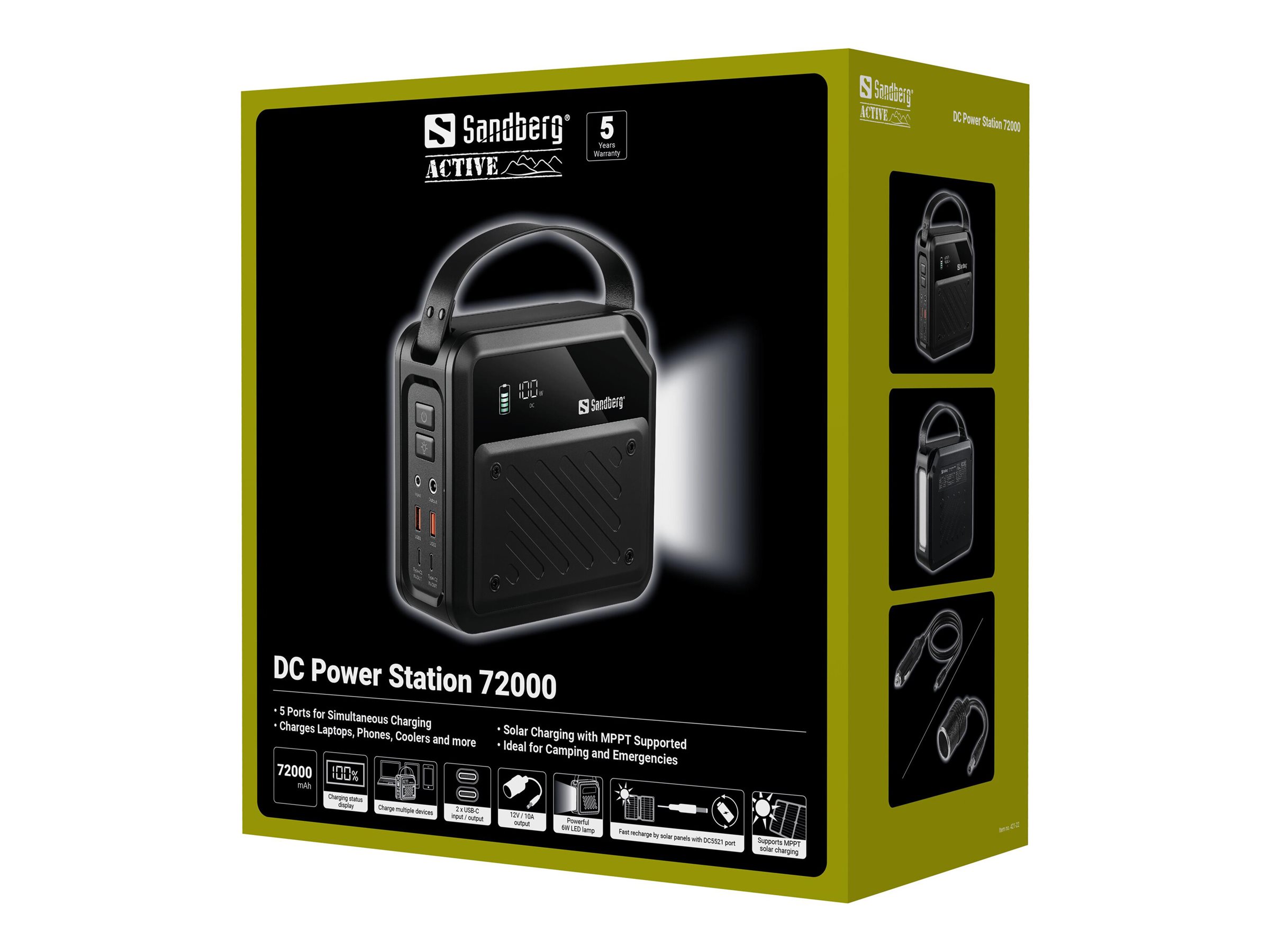 Sandberg Active 72000 Tragbare Powerstation 72000 mAh 268 W 270 Wh Schwarz