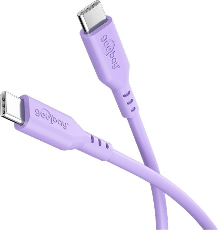 Goobay USB-C-Silikonkabel, 1,5 m, lila (77745)