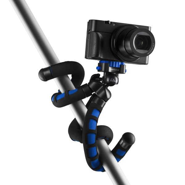 Mantona Kaleido Flex leichtes Flex-Stativ 27 cm mit 360° Kugelkopf Ocean Blue