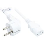 Netzkabel Schutzkontakt-Stecker Typ E+F (CEE 7/7, gewinkelt) an C13 (gerade), weiß, 0,75 mm², 1,8 m, Good Connections® (P0130-W018)