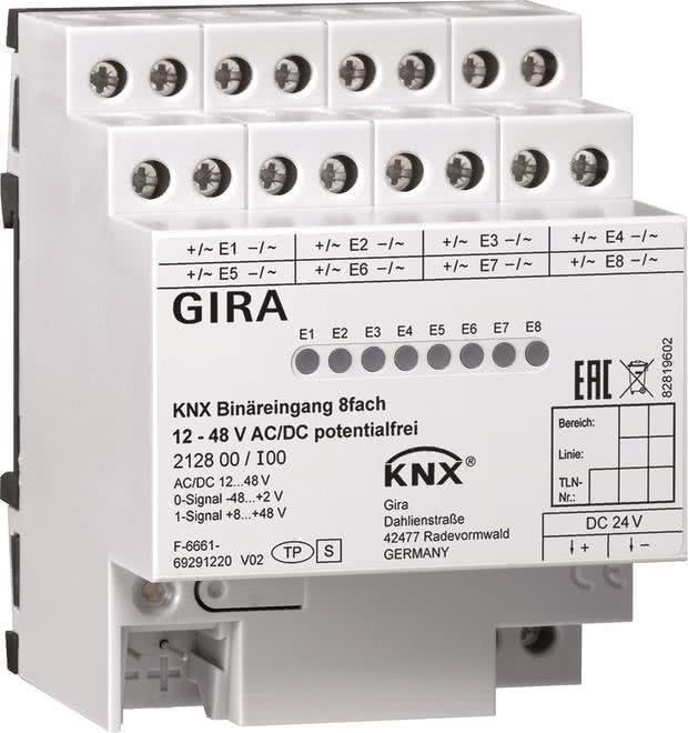 Binäreingang 8f. KNX 12-8V AC/DC 212800 (212800) (geöffnet)