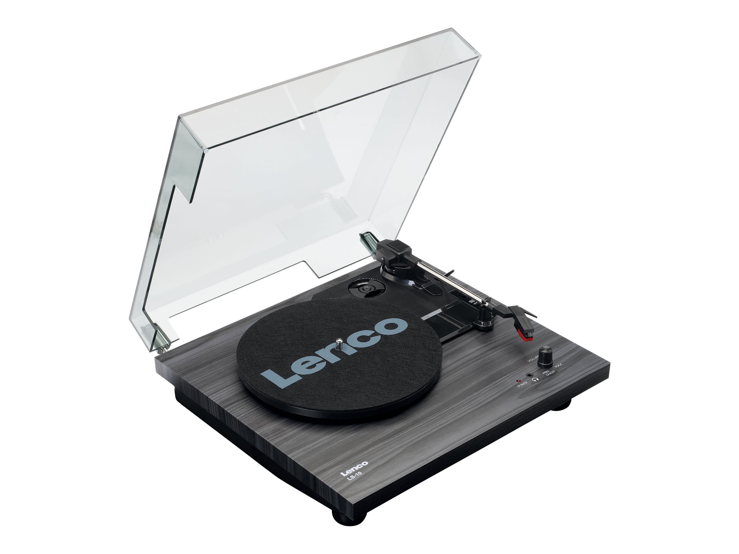 Lenco LS-10 Plattenspieler Halbautomatisch mit Riemenantrieb Stereo Schwarz