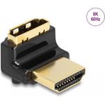 Delock HDMI Adapter Stecker zu Buchse 90° oben gewinkelt 8K 60 Hz Metall (60017)