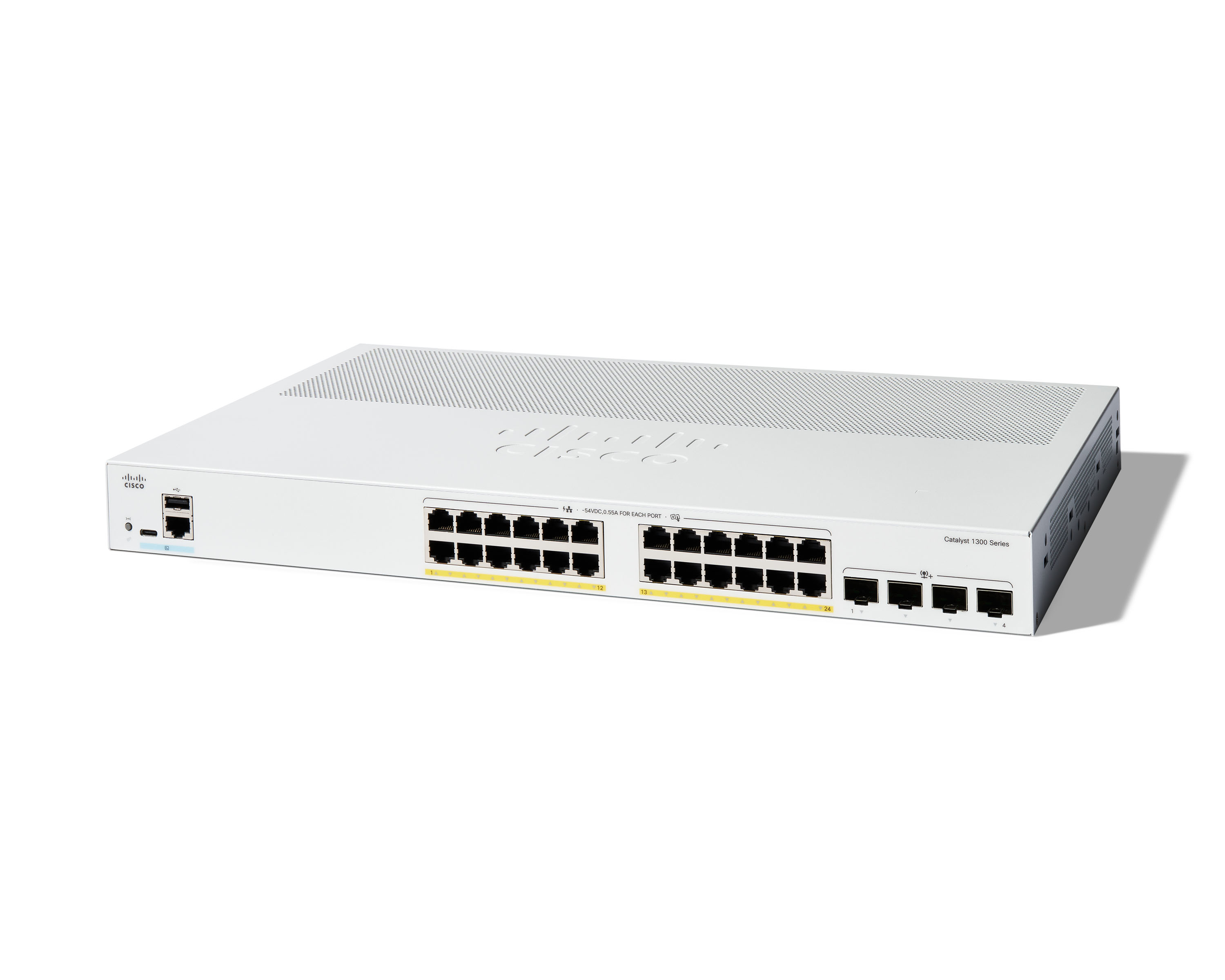 Cisco Catalyst 1300-24P-4X 24-Port PoE+ Managed Switch 4x 10G SFP+ Weiß