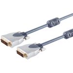 S/CONN maximum connectivity Home-Cinema DVI-D Stecker auf DVI-D Stecker 24+1, Dual-Link, verchromte Metall-Stecker, vergoldete Kontakte, 2x Ferrit, 5,0m (77445-MHQ)