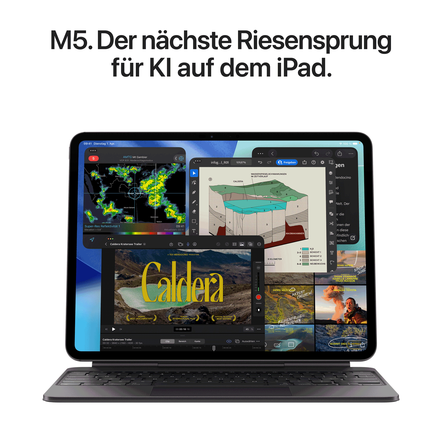 Apple 11'' iPad Pro Wi‑Fi 256GB mit Standdardglas - Space Schwarz