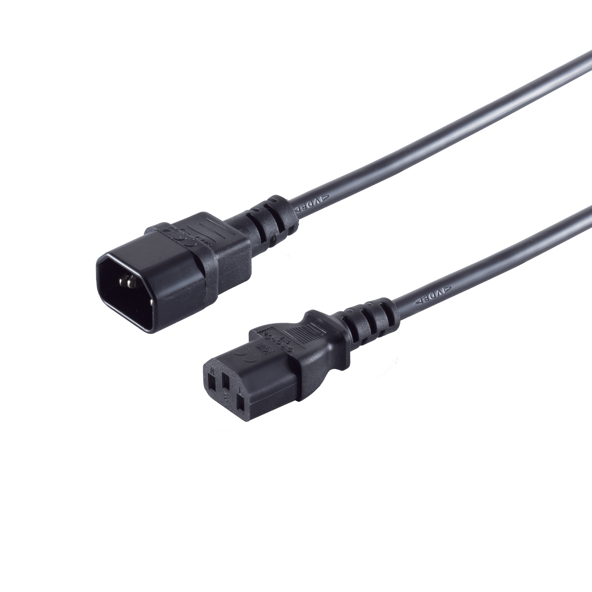 S/CONN maximum connectivity Kaltgeräteverlängerung C13-C14, 3x0,75 mm², 2 m Schwarz