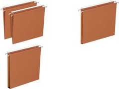 ELBA Dossiers suspendus DEFI FLEX, pour tiroir, fond V orange, carton kraft 230 g/m2, entr'axe: 330 mm, barrette - 1 Stück (400126765)