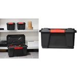 EDA Aufbewahrungsbox XPERT PRO, 70 L, schwarz / rot aus Polypropylen, robust, stapel- und nestbar, inkl. Deckel - 1 Stück (010145)