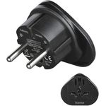 Hama Reiseadapter Typ E und F, 3-polig, universal, Welt nach Europa, Schwarz (00223454)