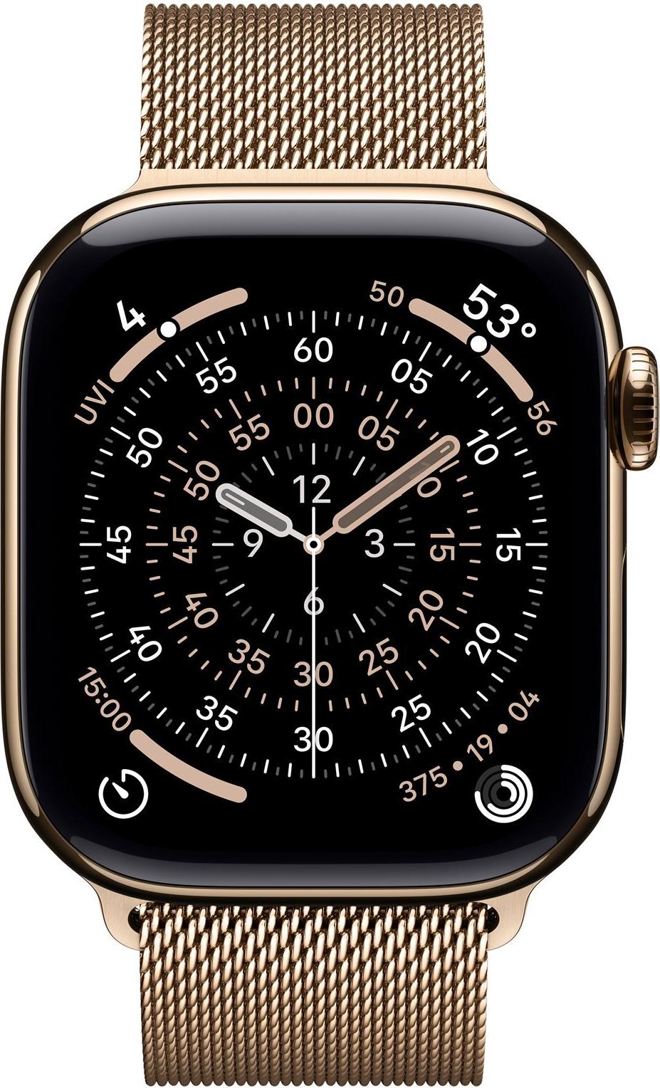 Apple Watch Series 11 GPS + Cellular 42mm Gold Titanium Case with Gold Milanese Loop (MF8Y4ZR/A)