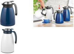 Esmeyer Isolierkanne GLACE, 1,0 Liter, dunkelblau doppelwandiger Edelstahl, unzerbrechlich, praktische - 1 Stück (305-040)