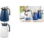 Esmeyer Isolierkanne GLACE, 1,0 Liter, dunkelblau doppelwandiger Edelstahl, unzerbrechlich, praktische - 1 Stück (305-040)