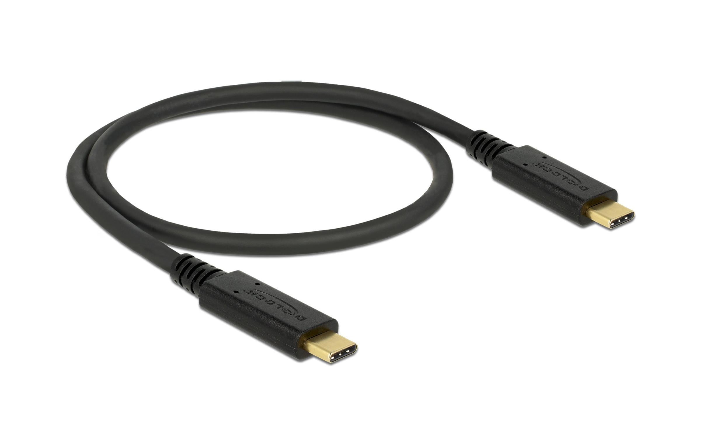 Delock USB-C zu USB-C Kabel USB 3.1 Gen 2 10 Gbps 1 m 3 A E-Marker Schwarz