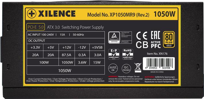 Xilence Performance X+ Series XP1050MR9.2 Netzteil 1050 W ATX12V 3.0 80 PLUS Gold Vollmodular Schwarz