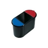 Helit Papierkorb 20 Liter schwarz+ 2 Einhängeteile m. Deckel je 9l 38 l Oval Kunststoff Mehrfarbig (H6103598)