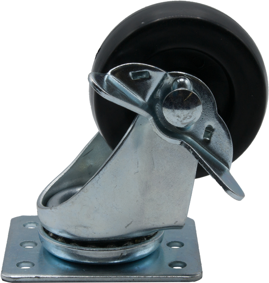 Rockstable RS19-HJ02 Lenkrollen-Set 4 Lenkrollen 200 kg 70 mm Schwarz/Silber