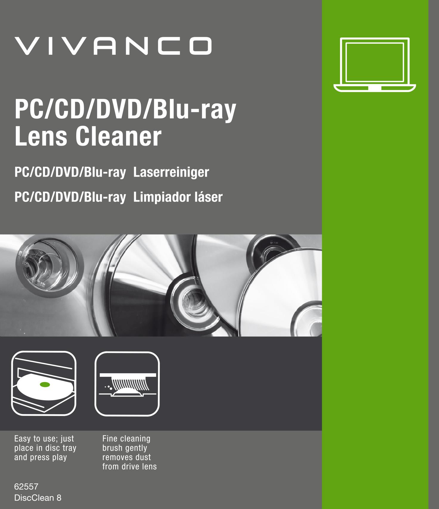 Vivanco DISCCLEAN 8 CD's/DVD's Equipment cleansing CD (62557)